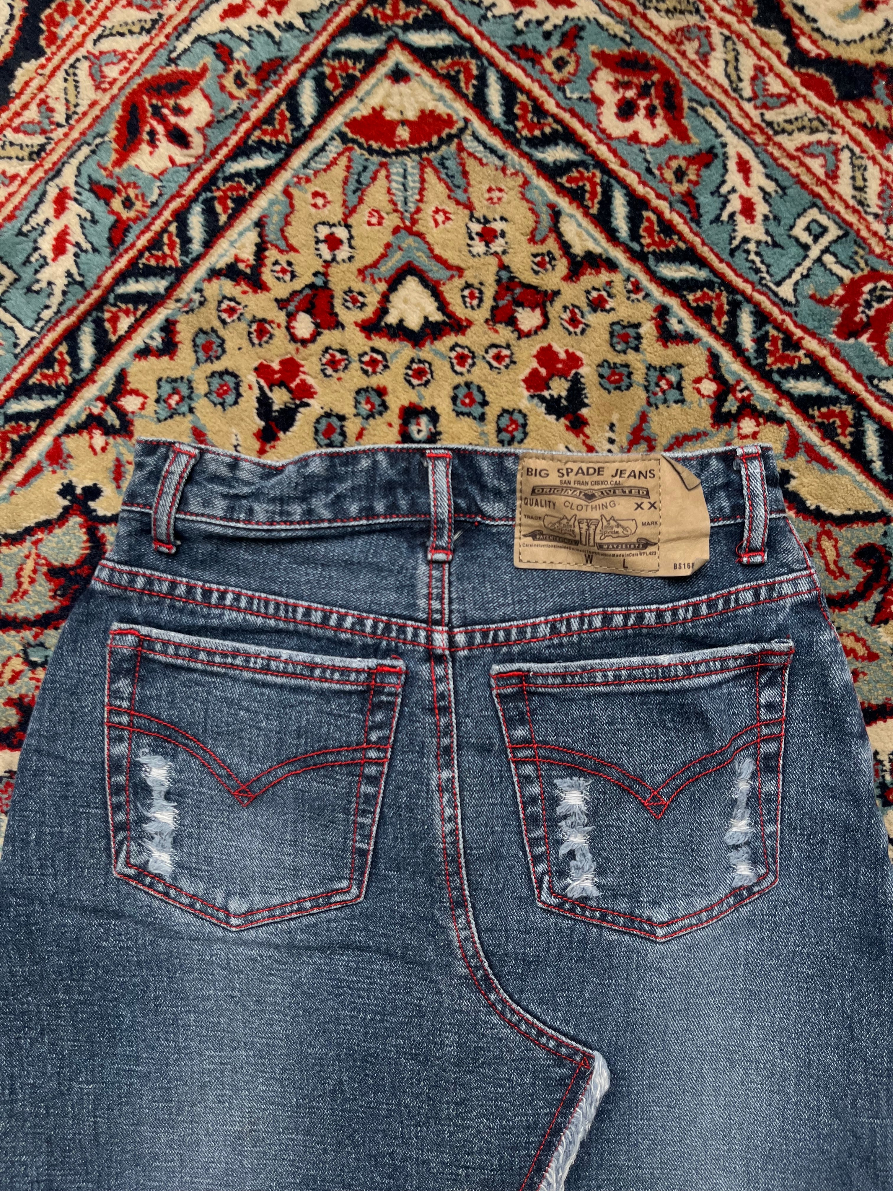 Big Spade Blues Denim Women Distressed SKIRT - 24