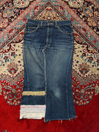 WOMENS Lace Patchwork Denim SKIRT - 30