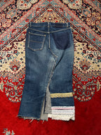 WOMENS Lace Patchwork Denim SKIRT - 30