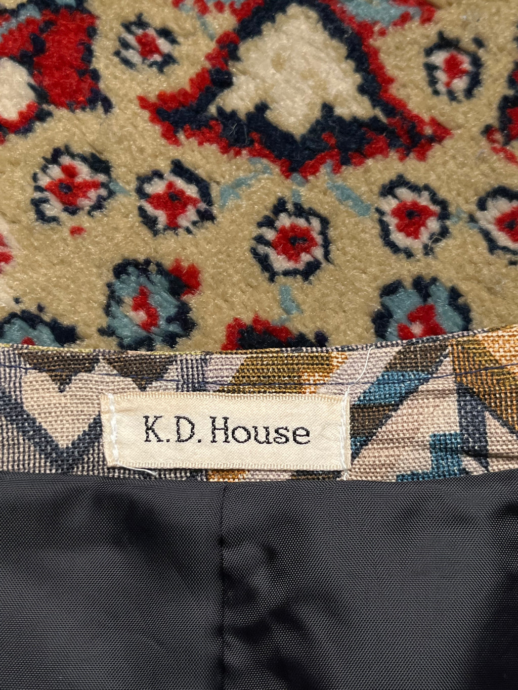 Vintage K.D. House Silk Geometric Tapestry Vest - M