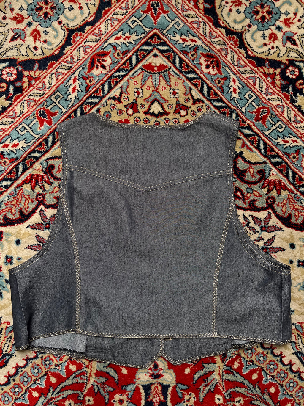 Vintage SEDIOUIRE Sophisticated Baggy Denim Vest - L
