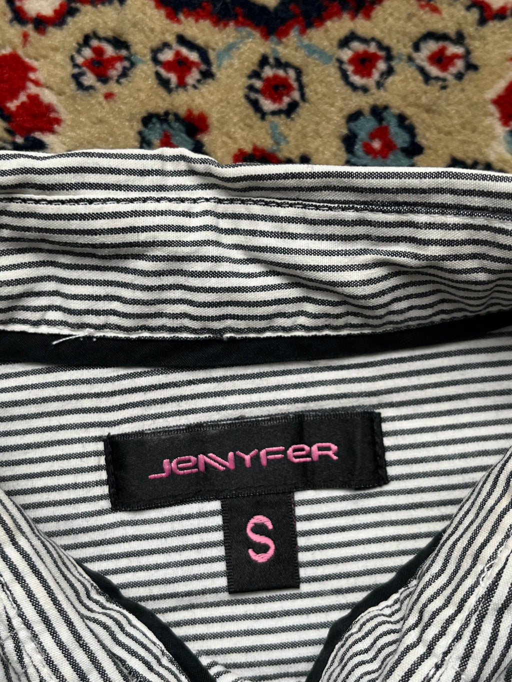 Jennyfer Womens Stripe Button Up Shirt - M