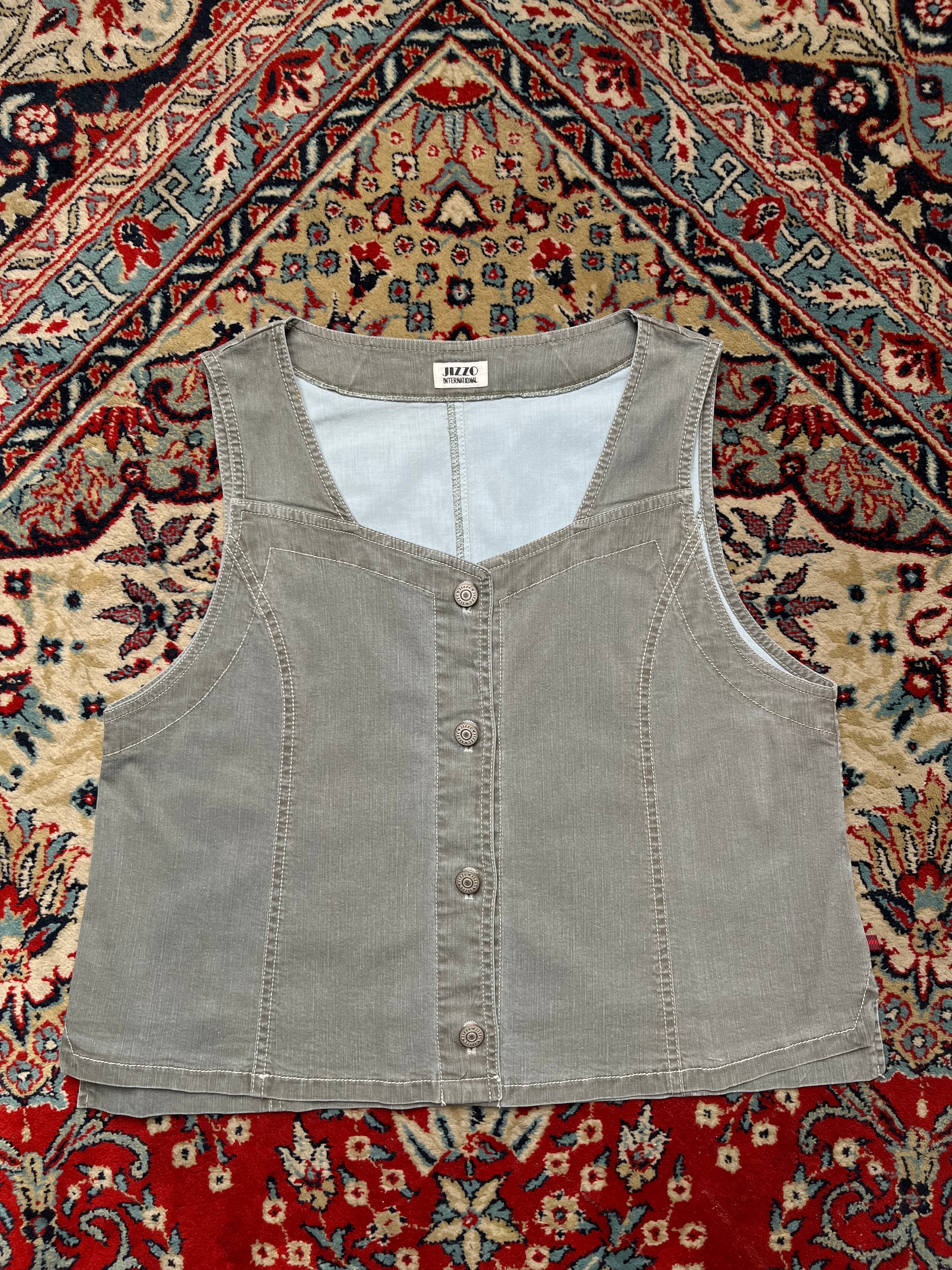 Jizzo International Women Gray Denim Vest - M