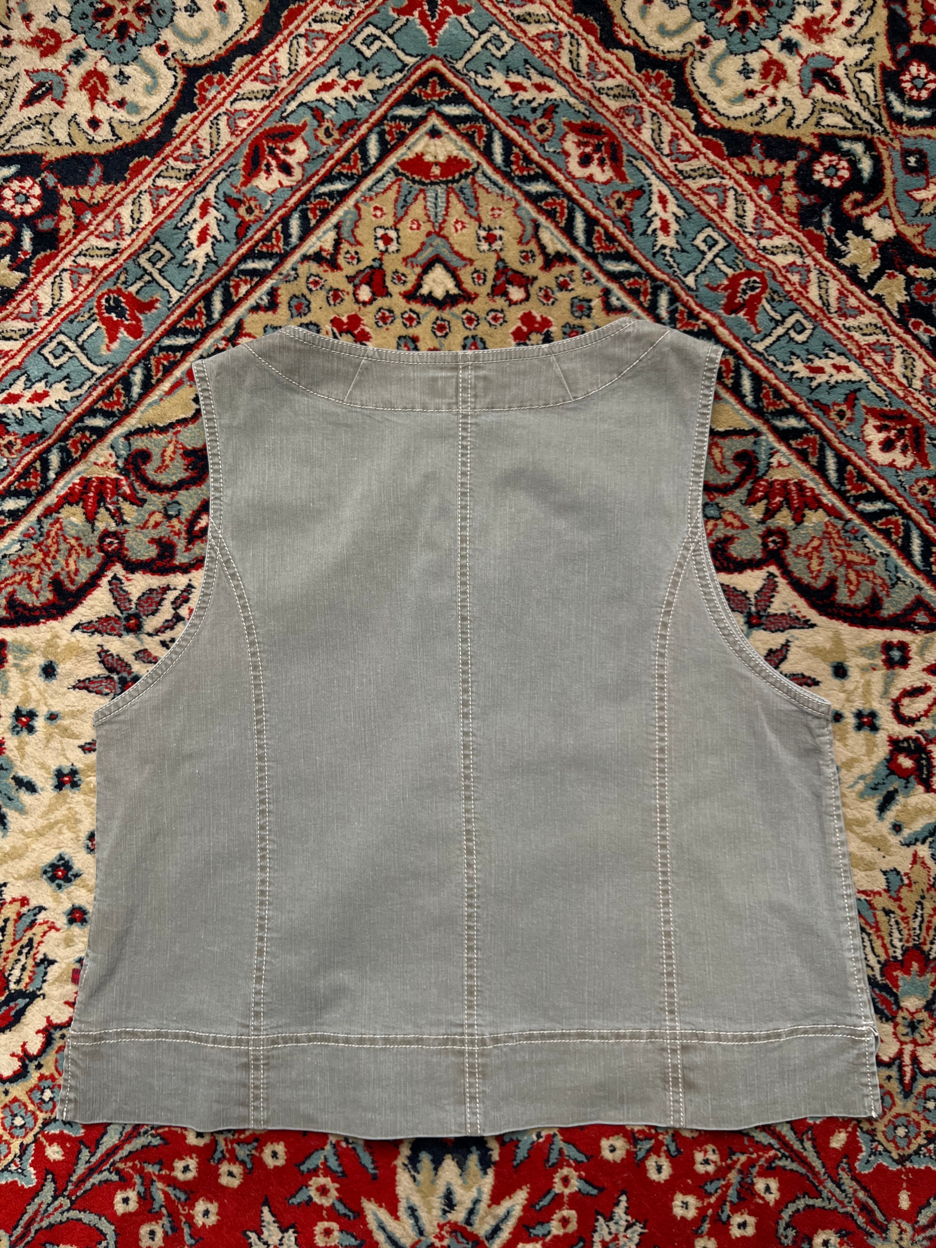 Jizzo International Women Gray Denim Vest - M