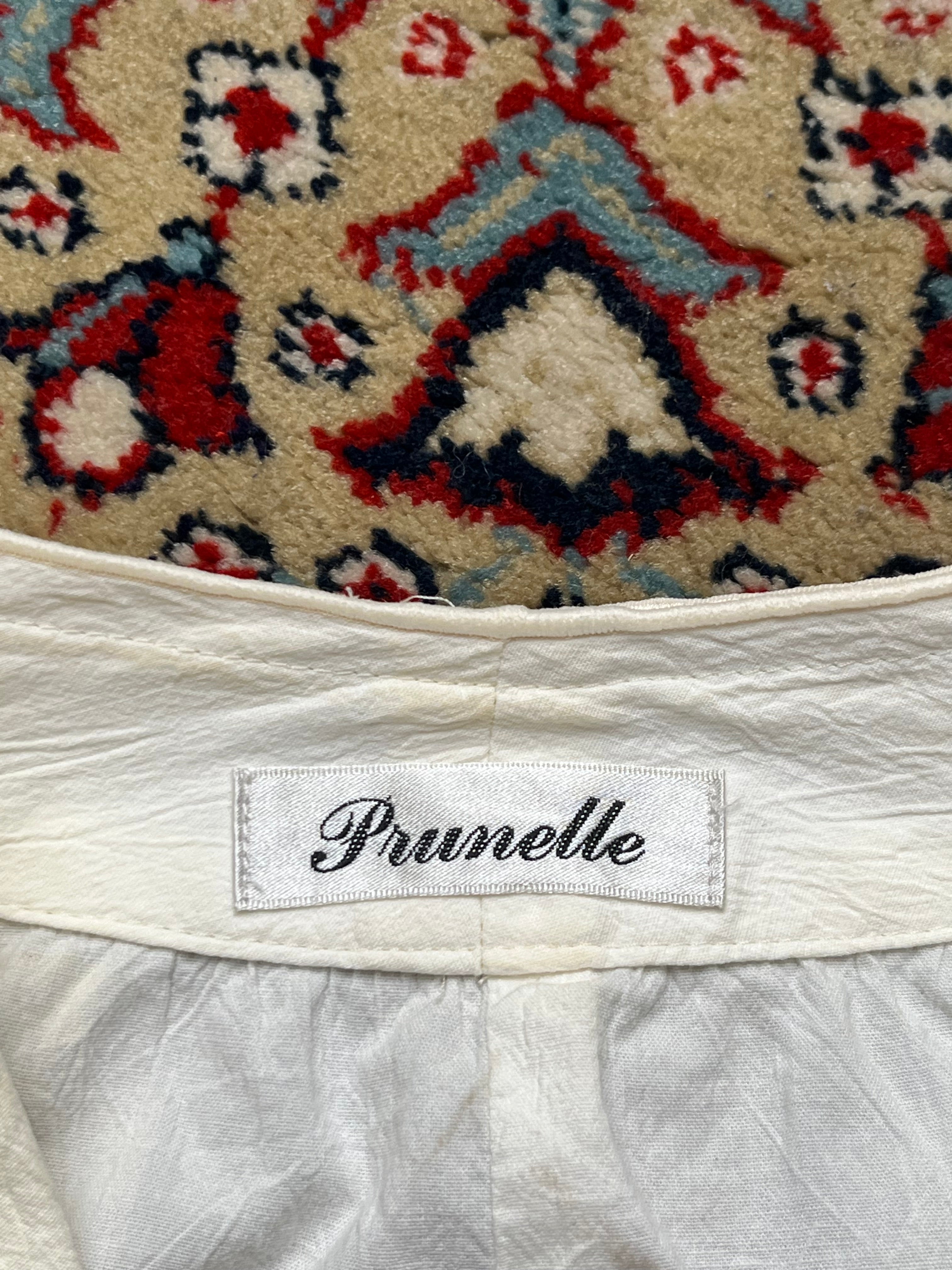 Prunelle Women Off White Textured Button Up Blouse - XL