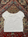 H&M L.O.G.G. Women White EmbroideredCotton Blouse - M