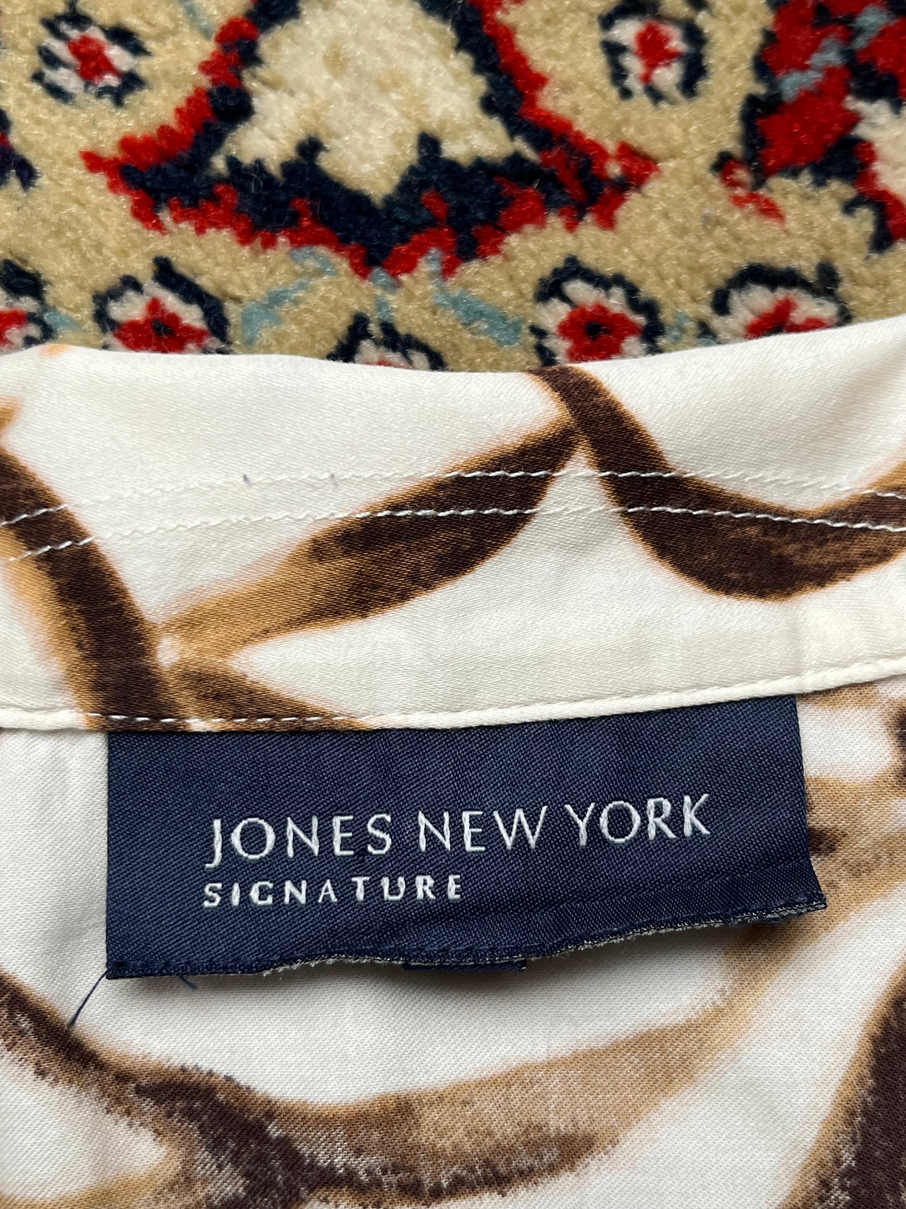 Jones New York Signature Women Cotton Floral Top - L