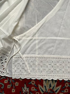 RSL Women White Cotton Eyelet Lace Blouse - XL