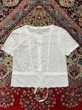 Hana-no-Blouse Yoshimura Women White Eyelet Lace Shirt - L