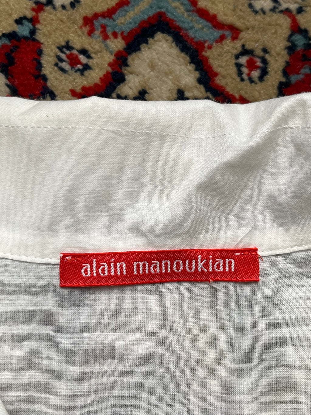 Alain Manoukian Women White Cotton Pleated Shirt - L