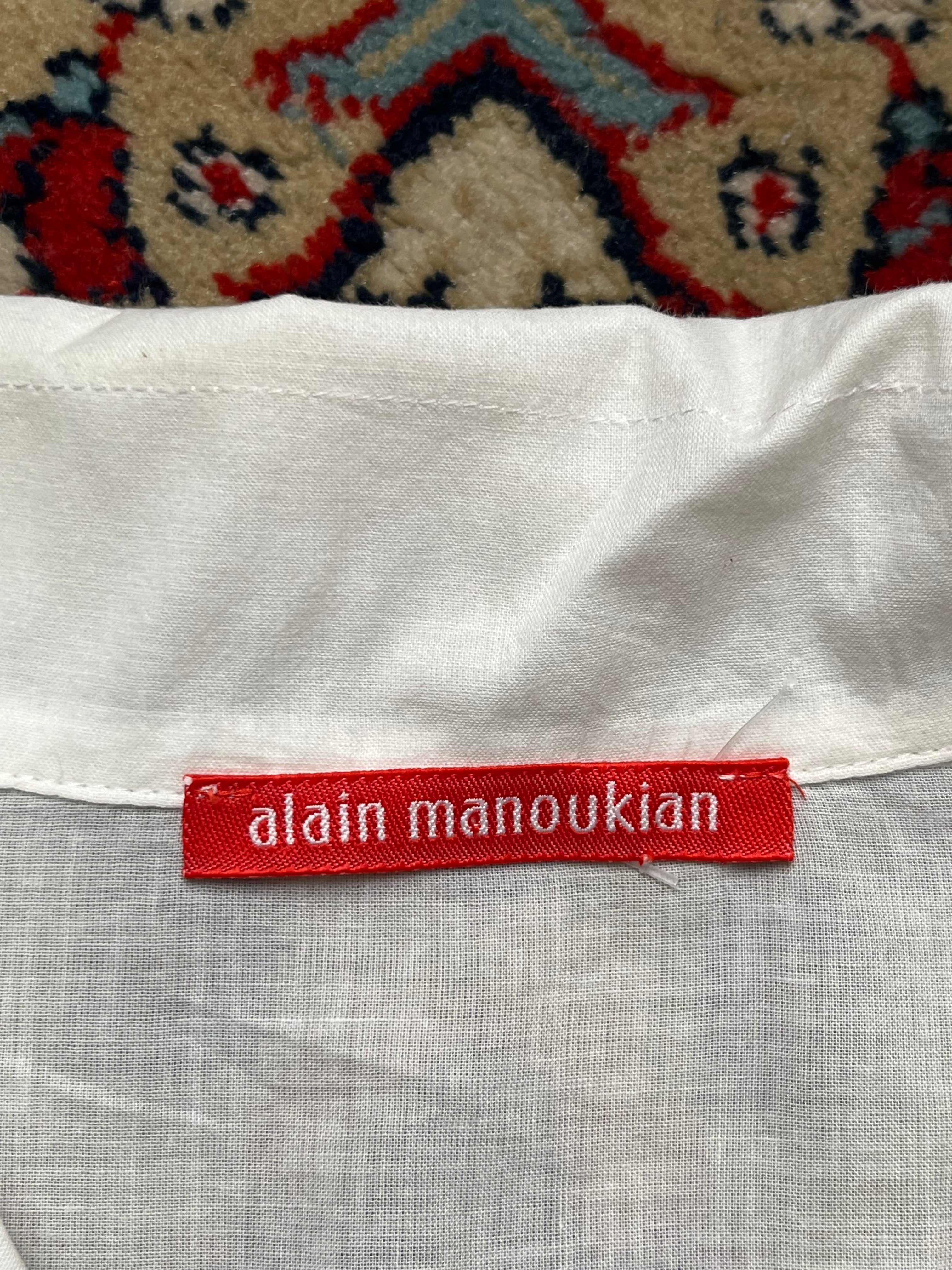Alain Manoukian Women White Cotton Pleated Shirt - L