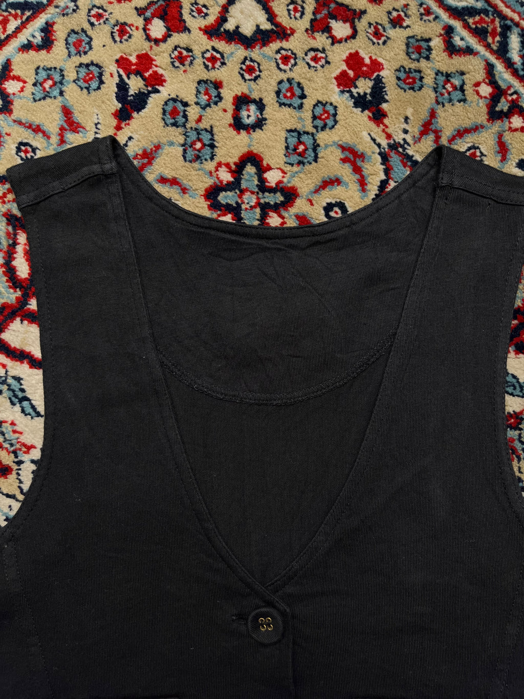 Vintage Human Forum Co Women Black Cropped Vest - S