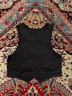 Vintage Human Forum Co Women Black Cropped Vest - S