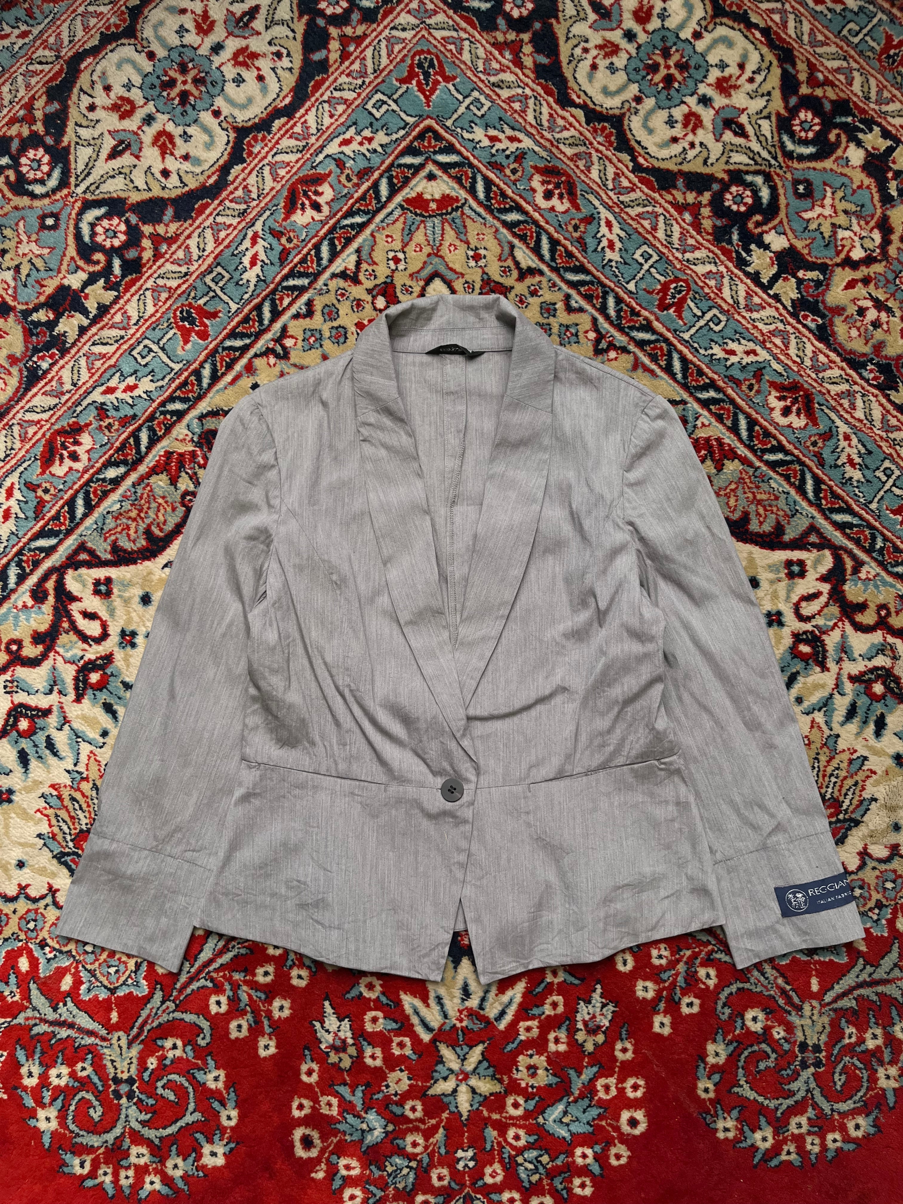 COMME CA DU MODE Womens Grey Reggiani Italian Fabric Summer Blazer - L
