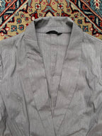 COMME CA DU MODE Womens Grey Reggiani Italian Fabric Summer Blazer - L