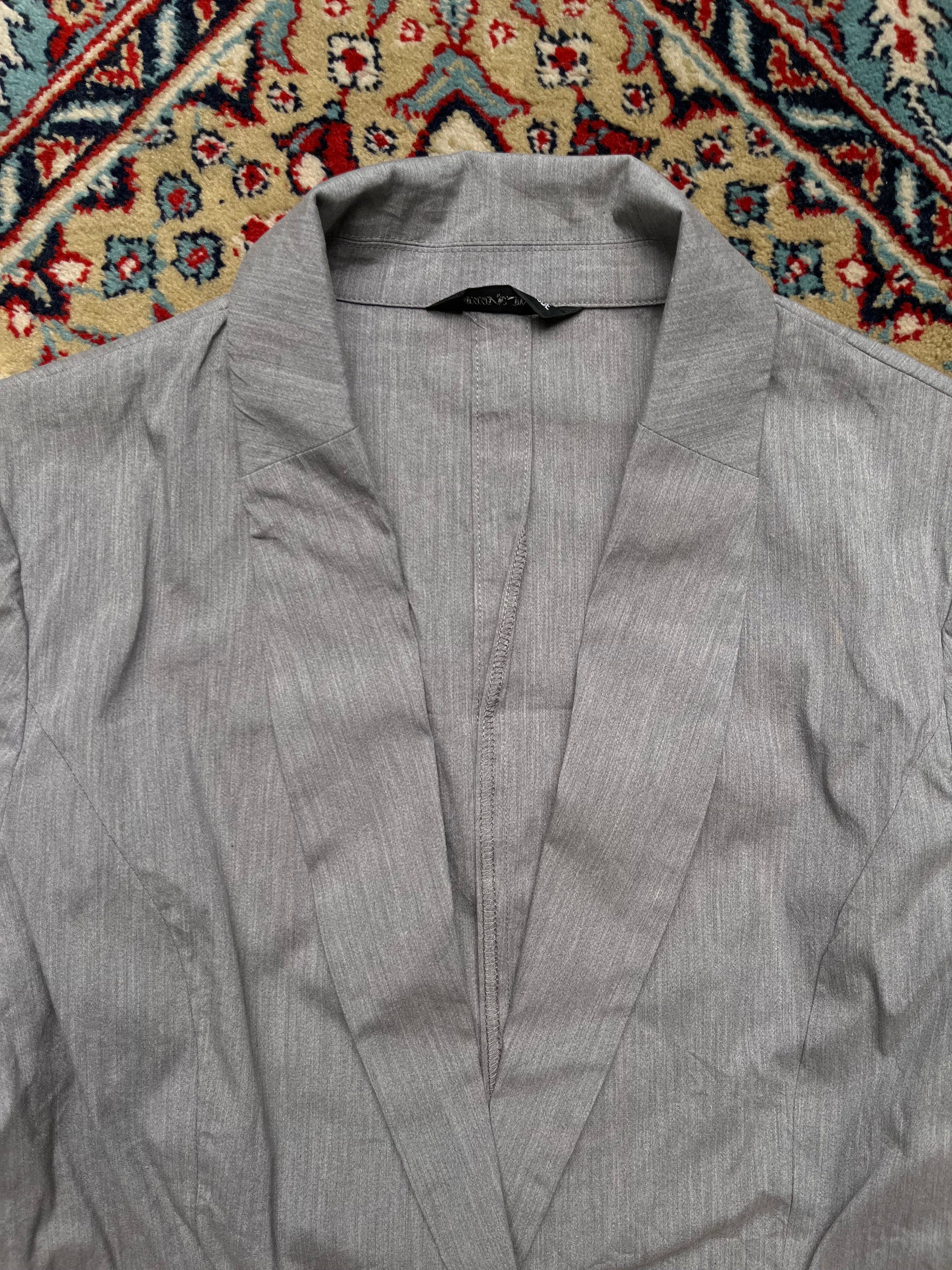 COMME CA DU MODE Womens Grey Reggiani Italian Fabric Summer Blazer - L