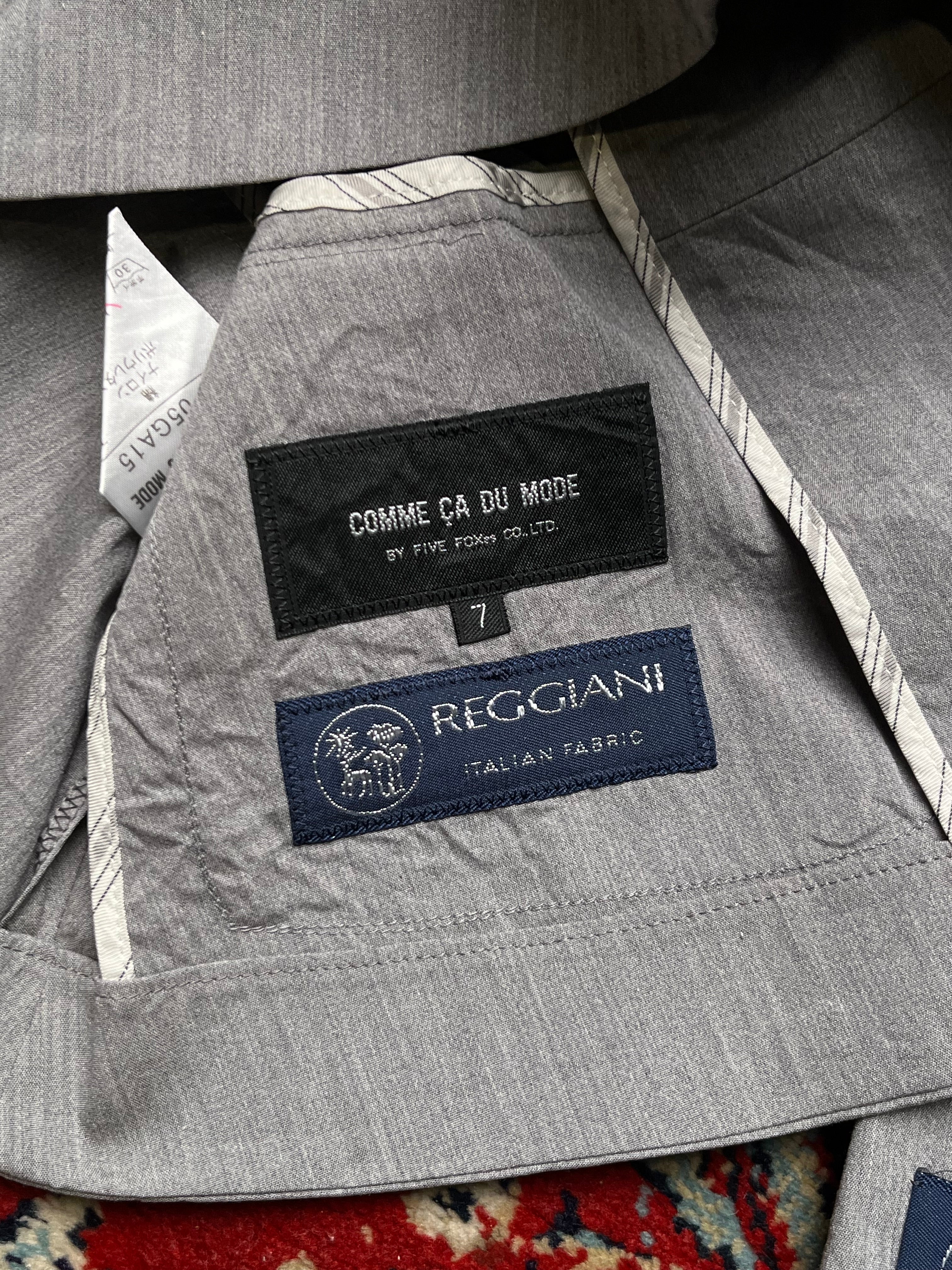 COMME CA DU MODE Womens Grey Reggiani Italian Fabric Summer Blazer - L