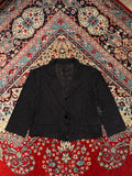 Vintage SEDIOURE Japanese Black Floral Lace Cropped Mesh Blazer - XL