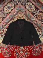 Vintage SEDIOURE Japanese Black Floral Lace Cropped Mesh Blazer - XL