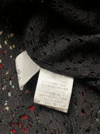 Vintage SEDIOURE Japanese Black Floral Lace Cropped Mesh Blazer - XL
