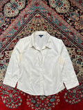 Texbasic Women White Cotton Button Up Shirt - L