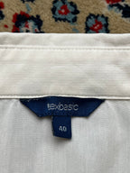Texbasic Women White Cotton Button Up Shirt - L