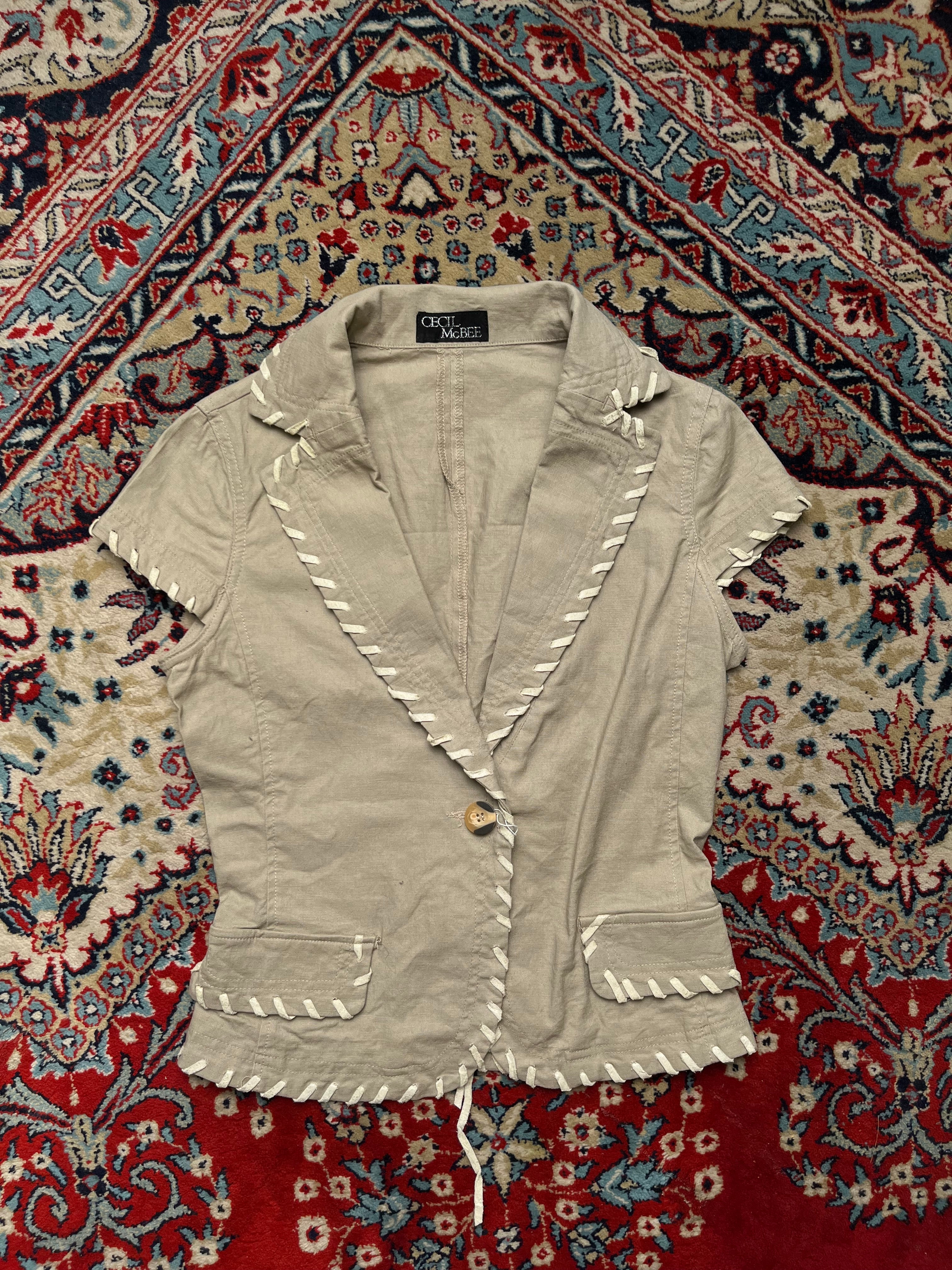 Cecil McBEE Japanese Gyaru Beige Vest - M