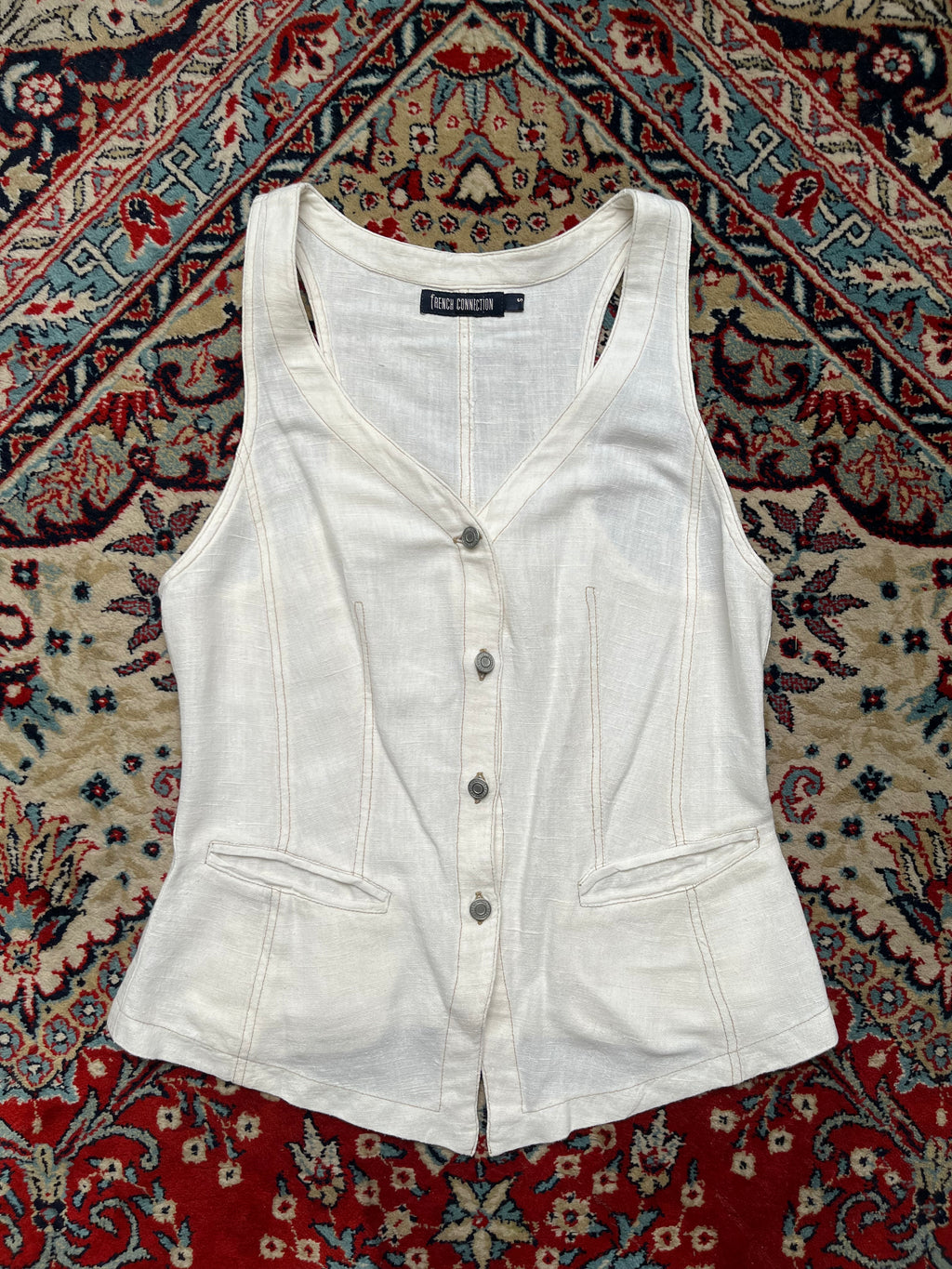 French Connection Womens Linen Vest - M
