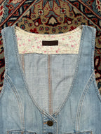 VINTAGE Women Light WashED Denim Vest - S
