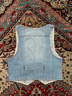 VINTAGE Women Light WashED Denim Vest - S