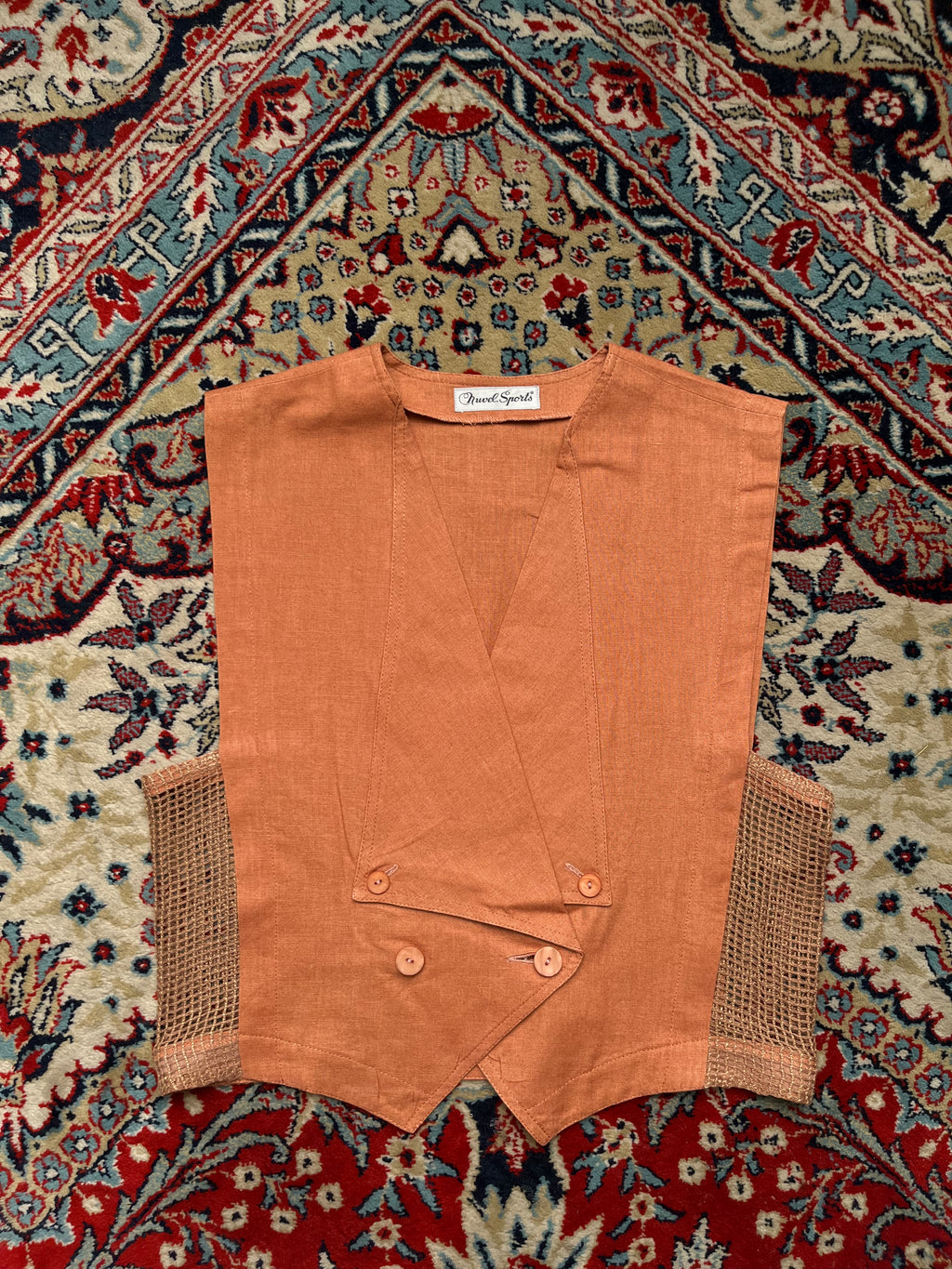 Nuvel Sports Orange Terracotta Double Breasted Vest - M