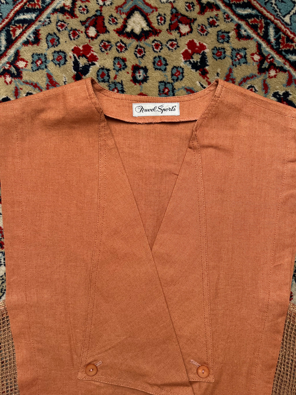 Nuvel Sports Orange Terracotta Double Breasted Vest - M