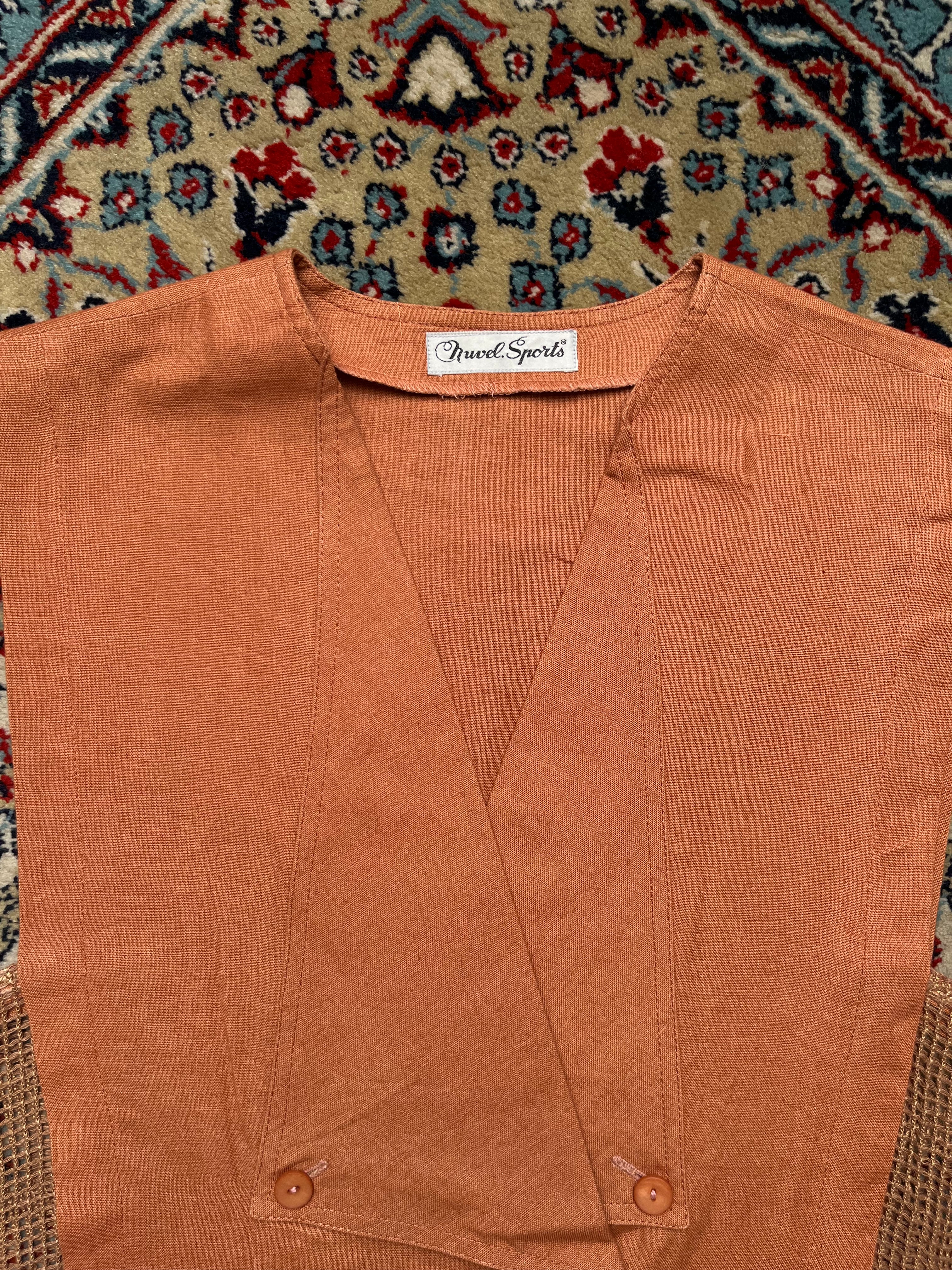 Nuvel Sports Orange Terracotta Double Breasted Vest - M