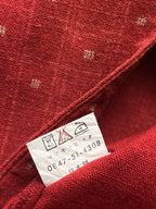 Vintage Red Textured Geometric Print V-Neck Vest - L