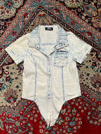 BACKS Acid WashED Denim Shirt - S