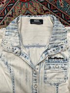 BACKS Acid WashED Denim Shirt - S