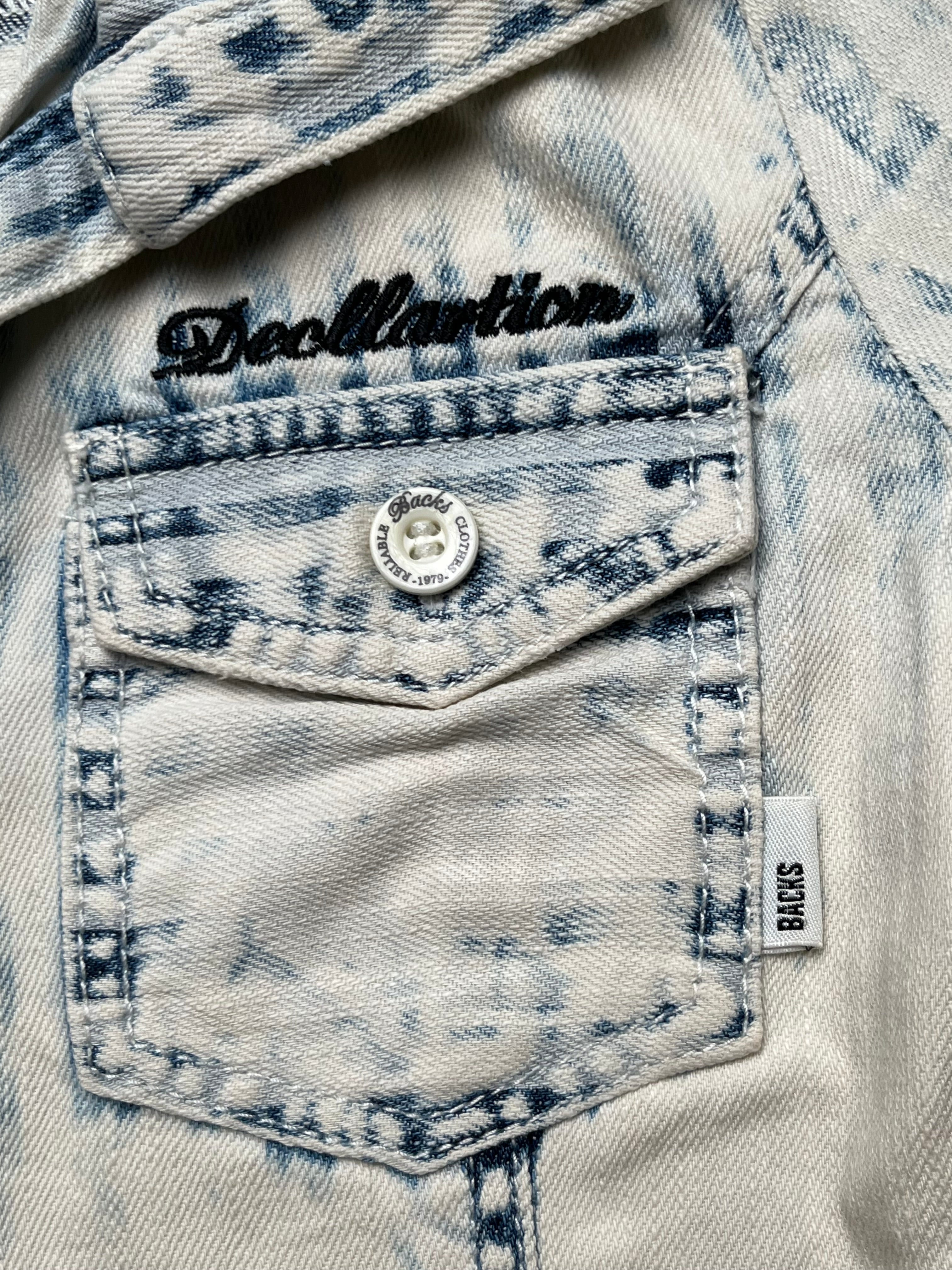 BACKS Acid WashED Denim Shirt - S