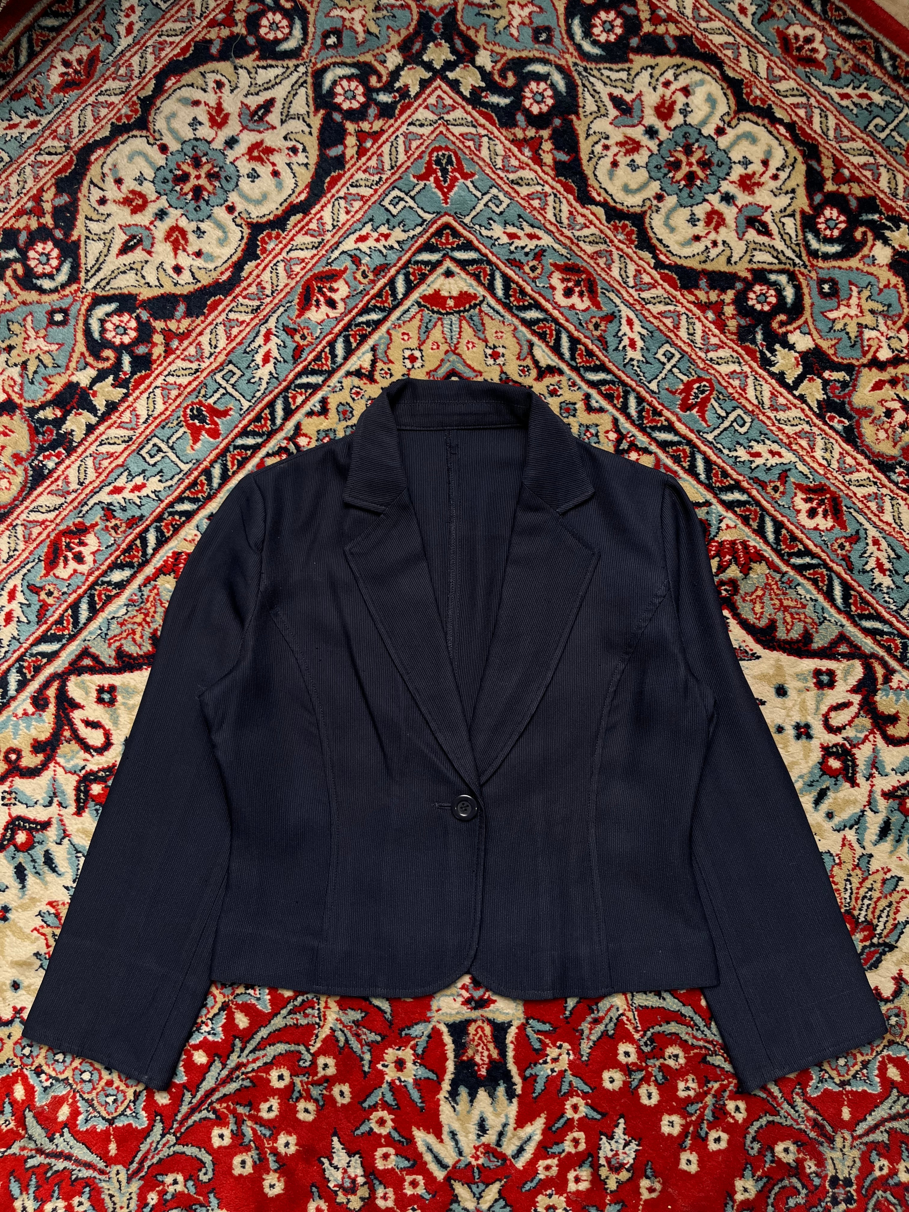 GRADE Tokyo Style Navy Blue Ribbed Blazer - M
