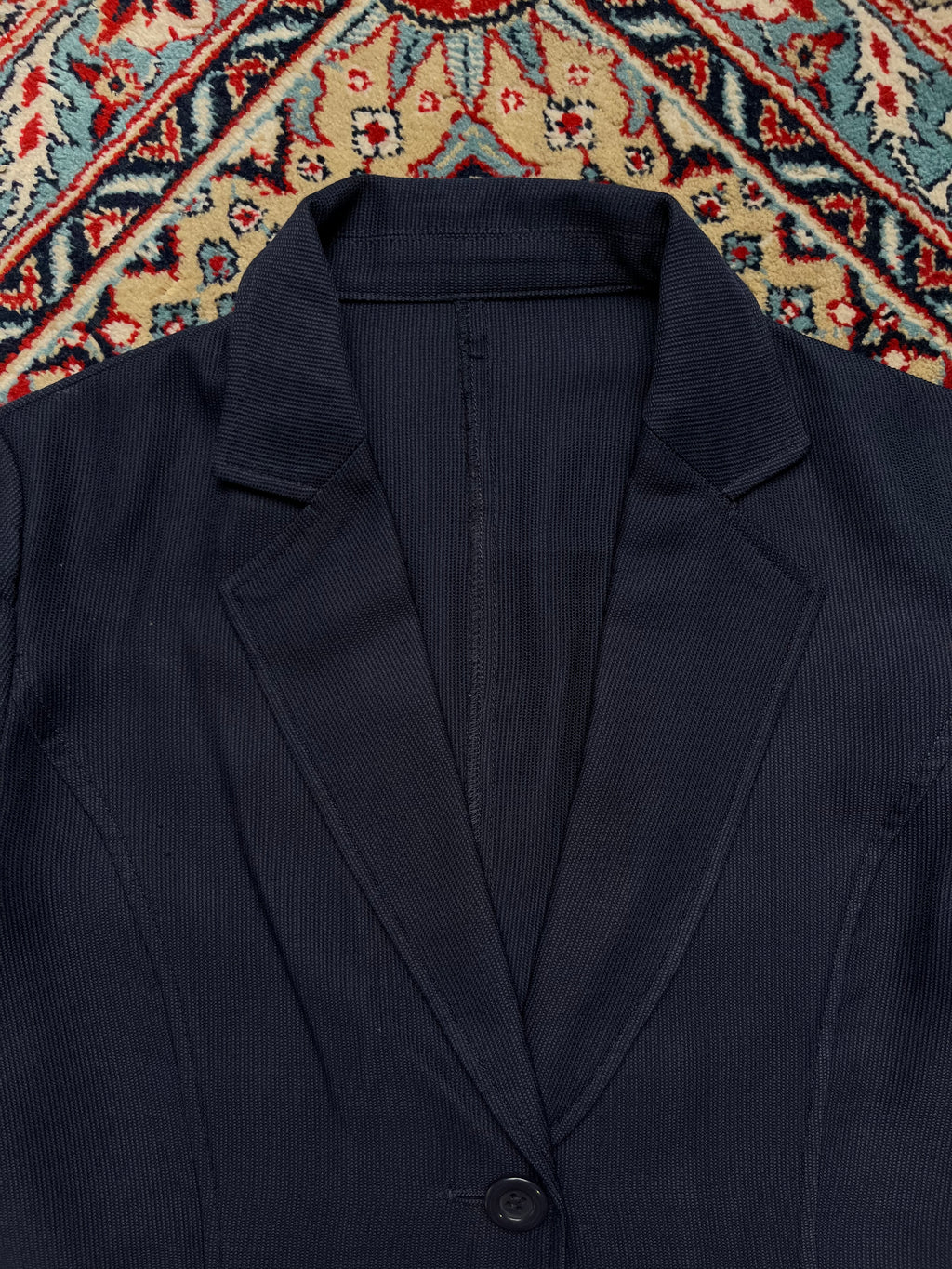 GRADE Tokyo Style Navy Blue Ribbed Blazer - M