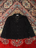 Financier Lace Womens Black MESH FLOWERS PATTERENED Blazer - XL