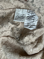 Vintage Italian Lace Sequin BEIGE MESH FLORAL BLAZER - M