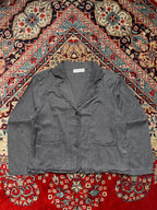 Meture-Krein Cotton Charcoal Grey Ruffle Trim Button Up Jacket - M