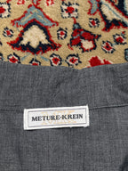Meture-Krein Cotton Charcoal Grey Ruffle Trim Button Up Jacket - M