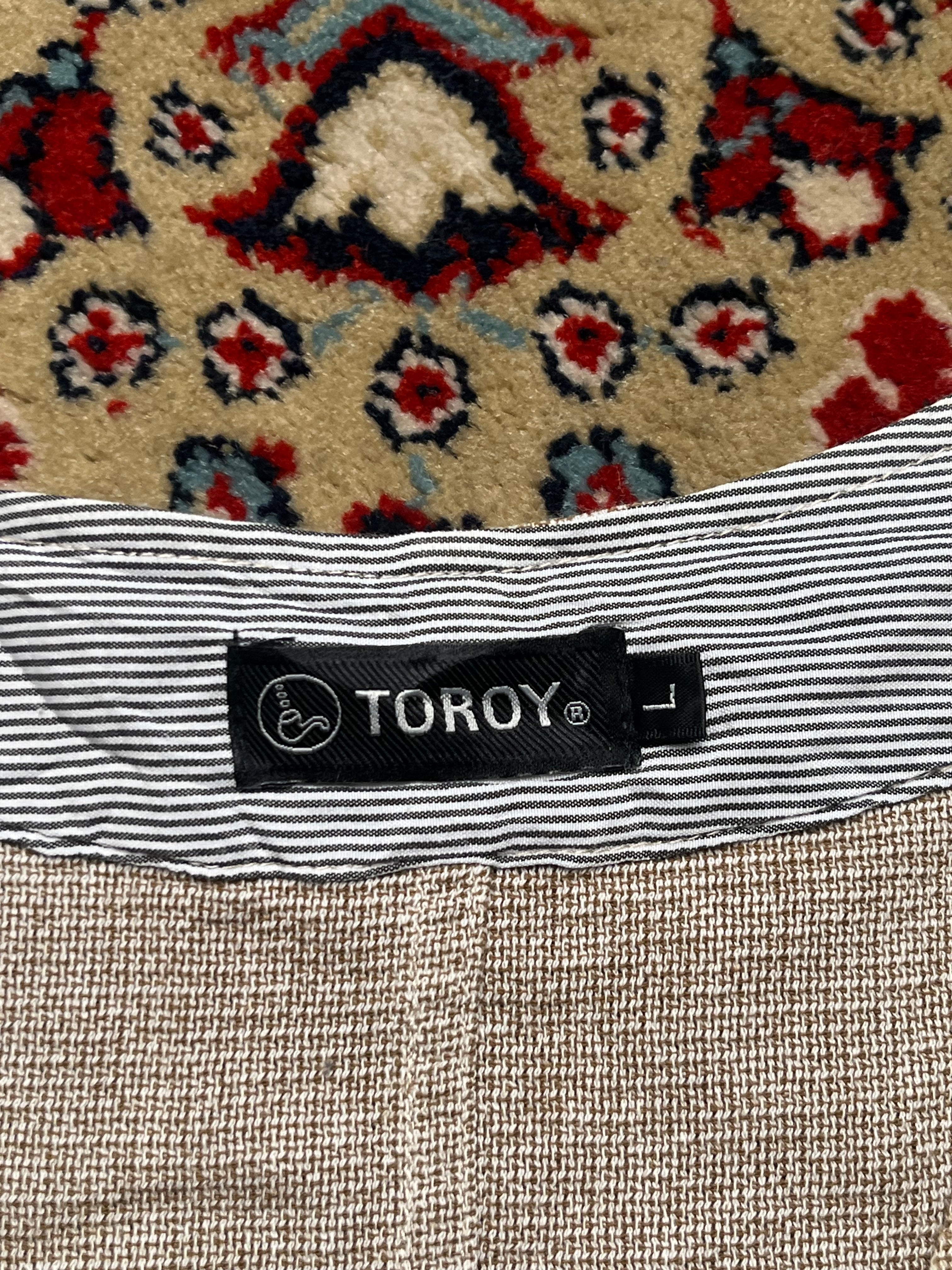 Toroy Cotton Beige Textured Button Up Vest - L
