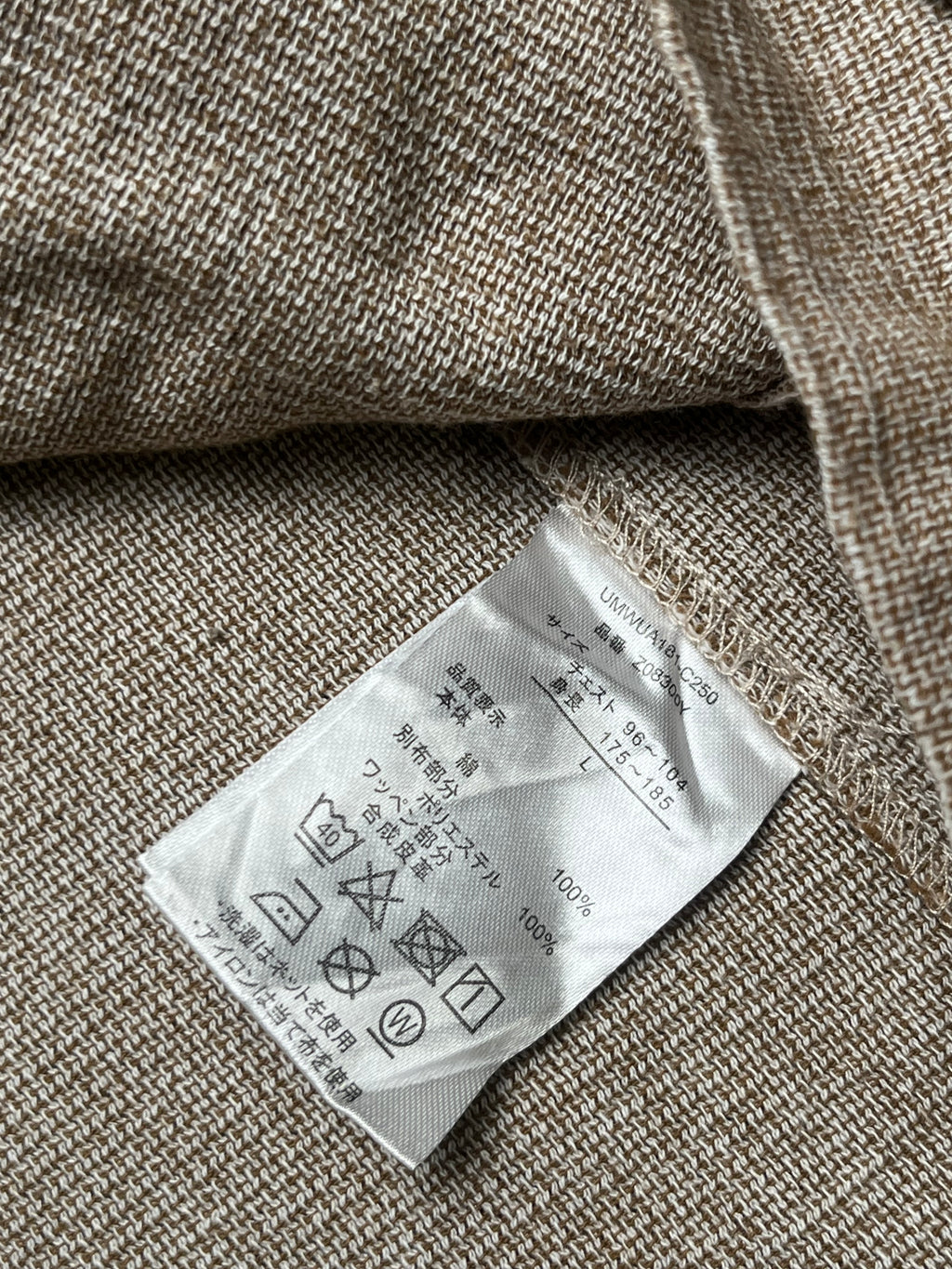 Toroy Cotton Beige Textured Button Up Vest - L