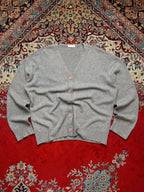 M.LABEL KNIT Grey V-Neck Slouchy Knit Cardigan - L
