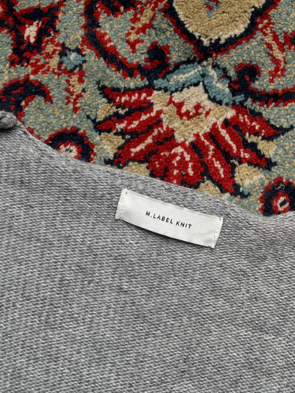 M.LABEL KNIT Grey V-Neck Slouchy Knit Cardigan - L