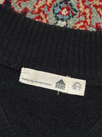 Basic House Black V-Neck Preppy Knit SLEEVELESS Sweater - S