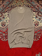 GU Beige Heathered Crewneck Sleeveless Knit Sweater - M