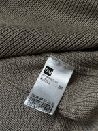 GU Beige Heathered Crewneck Sleeveless Knit Sweater - M